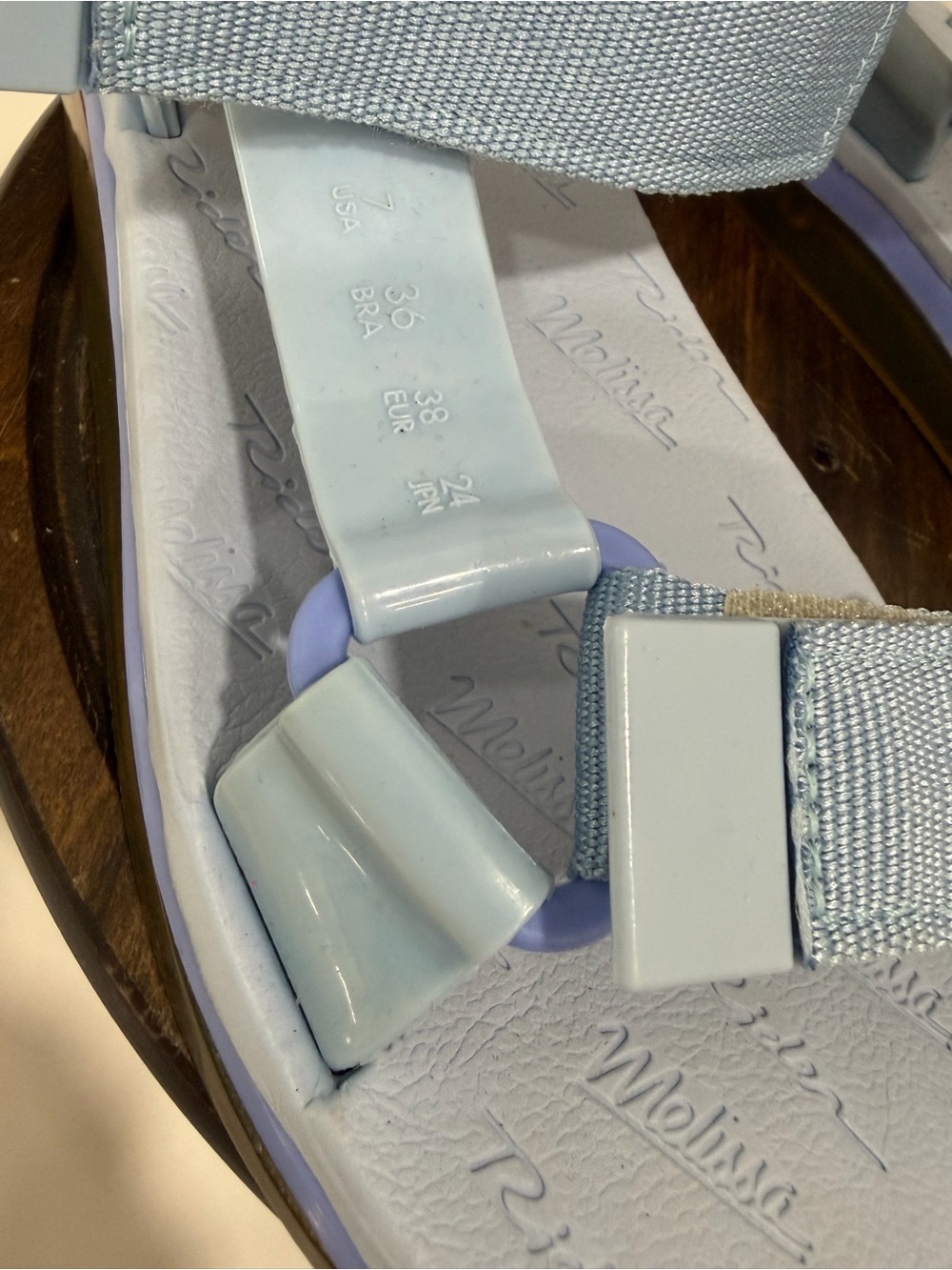 Melissa x Rider Papete Strappy Sandals Light Blue Yellow Size 7 Bubblegum Scent! - Picture 7 of 11
